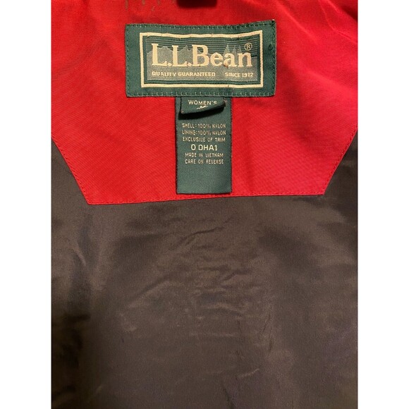 L.L. Bean Jacket Womens Medium Red Black 100% Nylon Long Sleeve Outdoor Full-Zip - Picture 9 of 16